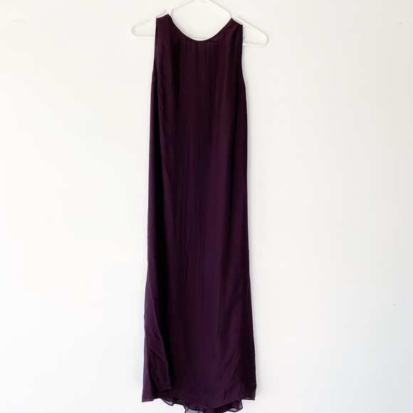 NWT JIL SANDER Runway Deep Plum Silk Chiffon Drape Neck Dress Y2K GR 36 / US 4 - Picture 7 of 11